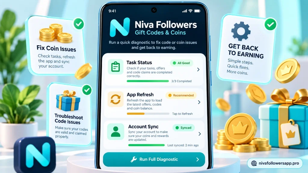 Niva Followers Coins Not Showing Diagnostic & Troubleshooting Panel